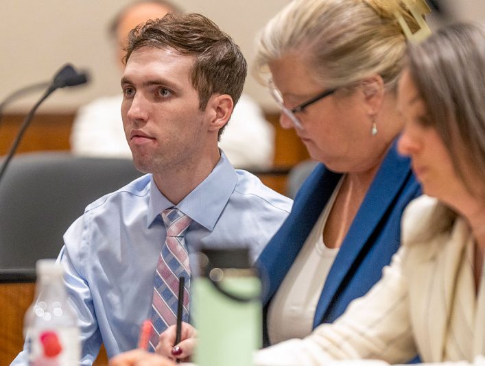 PROVO, UT - DECEMBER 11: Tyler Robinson, accused of fatally shooting Charlie Kirk, appears during a hearing in Fourth District Court on December 11, 2025 in Provo, Utah. Prosecutors have charged Tyler Robinson with aggravated murder and plan to seek the death penalty. (Photo by Rick Egan-Pool/Getty Images)