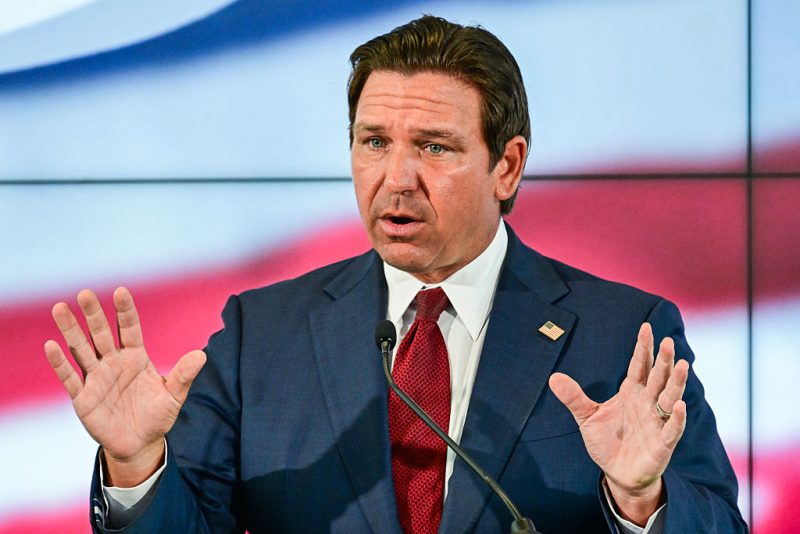 Florida Governor Ron DeSantis speaks during a press conference at Florida International University on September 25, 2025, in Miami, Florida. DeSantis discussed the state's education system and his push to expand school choice and charter schools. (Photo by GIORGIO VIERA / AFP) (Photo by GIORGIO VIERA/AFP via Getty Images)