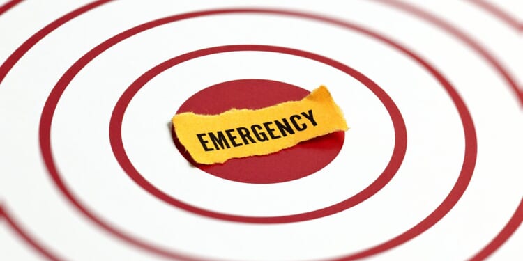 Emergency surrounded by red circles