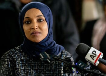 Democratic Rep. Ilhan Omar of Minnesota speaks during a news conference Thursday in Minneapolis, Minnesota.