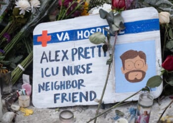 A vigil for the late ICU nurse and anti-ICE demonstrator Alex Pretti in Minneapolis, Minnesota, on Jan. 25, 2026.