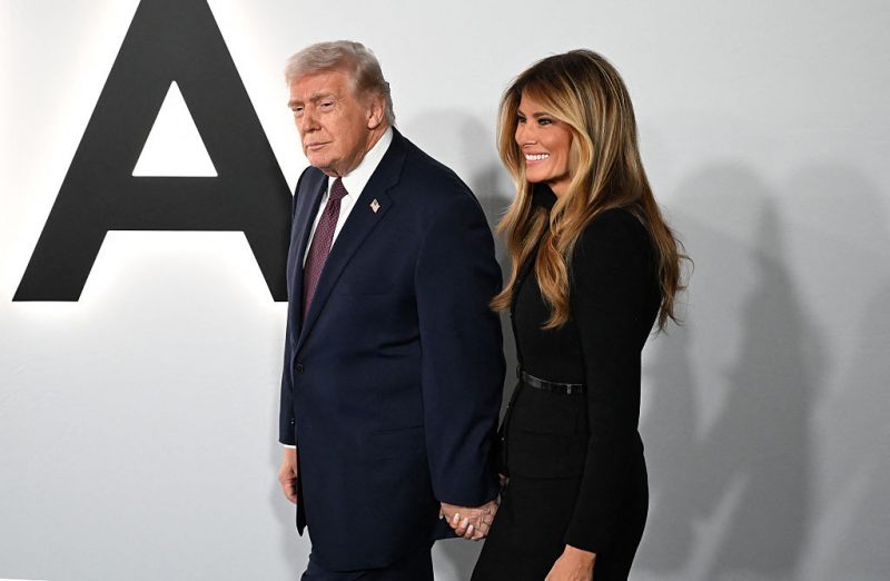 US President Donald Trump and US First Lady Melania Trump attend the world premiere of Amazon MGM Studios' "Melania" at the Kennedy Center in Washington, DC, on January 29, 2026. (Photo by Alex WROBLEWSKI / AFP via Getty Images)