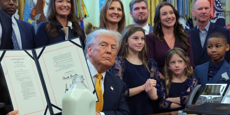 Trump signs bill reversing Obama-era school lunch policy, allowing whole and 2% milk again – One America News Network