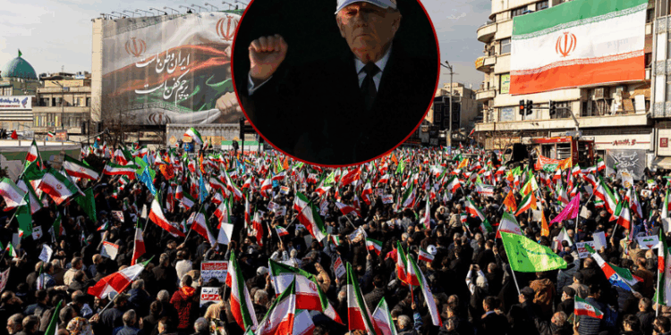 US President Donald Trump pumps his fist as he walks to board Marine One at Joint Base Andrews in Maryland on January 11, 2026. (Photo by ANDREW CABALLERO-REYNOLDS / AFP via Getty Images)TEHRAN, IRAN - JANUARY 12: A crowd gathers during a pro-government rally on January 12, 2026 in Tehran, Iran. Tens of thousands of demonstrators gathered in Tehran