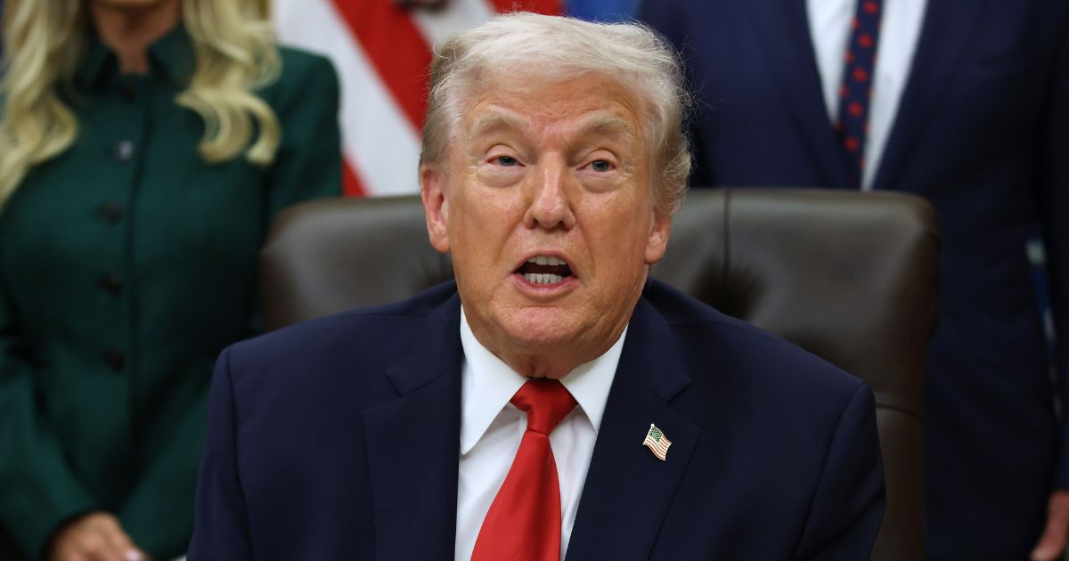 President Donald Trump addressed the issue of drug-boat strikes Thursday in the Oval Office of the White House in Washington, D.C.