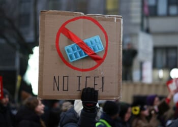 A demonstration against Immigration and Customs Enforcement is pictured on Friday in New York City.