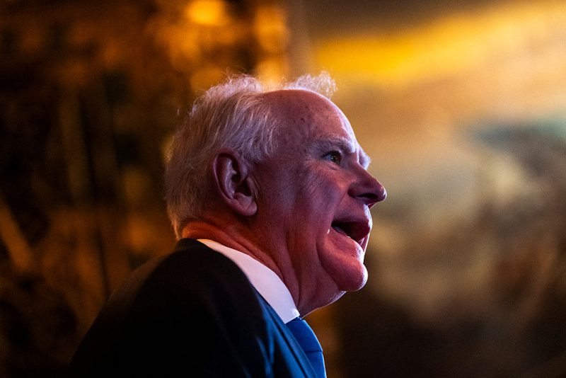 ST. PAUL, MINNESOTA - JANUARY 5: Minnesota Gov. Tim Walz speaks during a press conference at the State Capitol building on January 5, 2026 in St. Paul, Minnesota. Walz announced today that he is abandoning his re-election campaign for governor, blaming scrutiny from President Donald Trump for his decision. (Photo by Stephen Maturen/Getty Images)