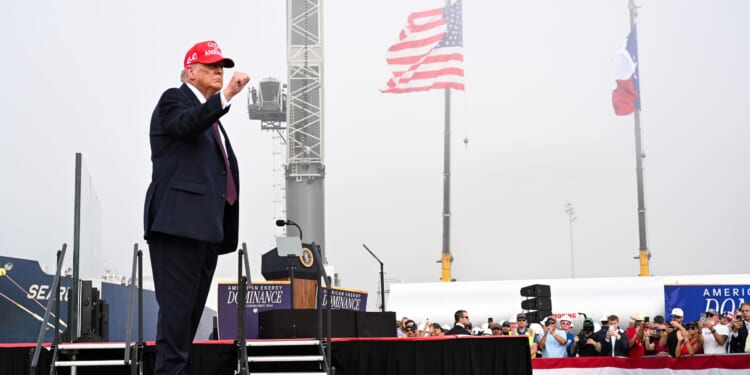 Trump Takes Victory Lap on ‘Drill, Baby, Drill’ Agenda in Texas Surrounded by Oil Workers, Tankers, and Supporters