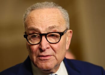 Senate Minority Leader Chuck Schumer, a New York Democrat, seen at a Feb. 10 news conference, was uncharacteristically serious Tuesday evening.