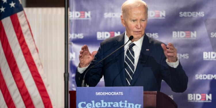 Former President Joe Biden speaks during a fundraising event with the South Carolina Democratic Party at the Columbia Museum of Art on Friday in Columbia, South Carolina.