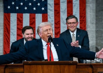 President Donald Trump delivers his State of the Union address in the House Chamber at the Capitol on Feb. 24, 2026.