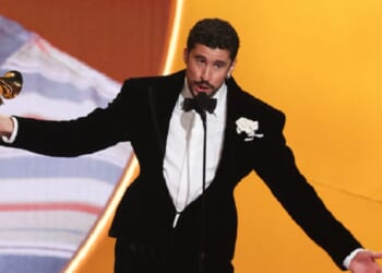 The Puerto Rican singer known as Bad Bunny accepts the award for Album of the Year for "Debi Tirar Mas Fotos" on stage Sunday during the 68th Annual Grammy Awards at the Crypto.com Arena in Los Angeles.