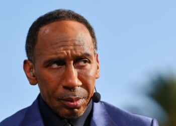 ESPN reporter and analyst Stephen A. Smith is seen on the set of "First Take" on Feb. 6, 2026, in San Francisco, California.