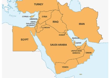 iran israel map