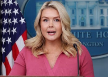 White House Press Secretary Karoline Leavitt, seen in a Feb. 5 photo, listed the policies Democrats refused to stand for during Tuesday's State of the Union address. The list included voter ID laws, keeping violent criminals locked up, and putting American citizens over illegal aliens.