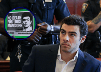 Luigi Mangione attends a suppression of evidence hearing in the killing of UnitedHealthcare CEO Brian Thompson in Manhattan Criminal Court on December 18, 2025 in New York City. (Photo by Shannon Stapleton-Pool/Getty Images) -- Supporters of Luigi Mangione wait in line to enter Manhattan Federal Court on January 09, 2026 in New York City. (Photo by Michael M. Santiago/Getty Images)