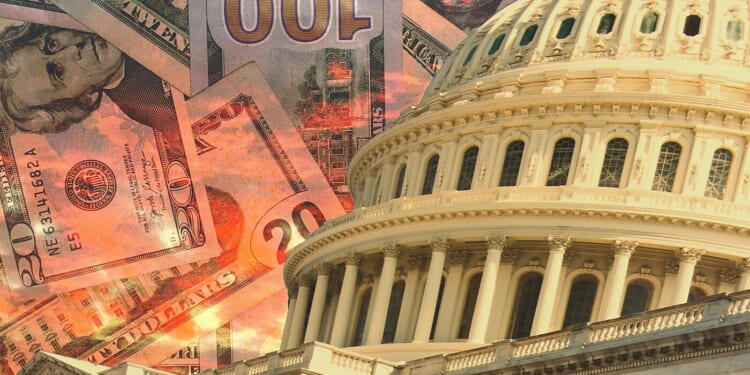 Picture of the US Capitol and US Dollars.