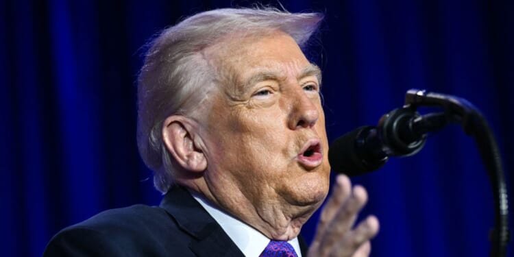 President Donald Trump speaks at the National Prayer Breakfast at the Washington Hilton in Washington, DC on Feb. 5, 2026.