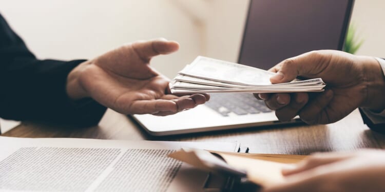 Money being exchanged