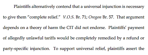 Screenshot of CAFC decision in V.O.S. Selections v. Trump