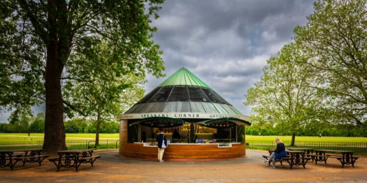 Speakers' Corner at Hyde Park in London, England, on June 2, 2023.