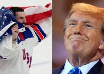 President Donald Trump made a call to the US Men's Hockey team following their Winter Olympics gold medal win.