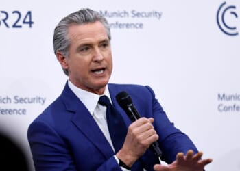 California Governor Gavin Newsom attends a conference in Munich, Germany on Feb. 13, 2026.