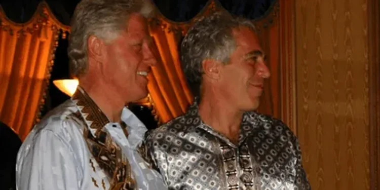 Former President Bill Clinton and the late disgraced financer Jeffrey Epstein (via Department of Justice)
