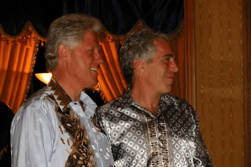 Former President Bill Clinton and the late disgraced financer Jeffrey Epstein (via Department of Justice)