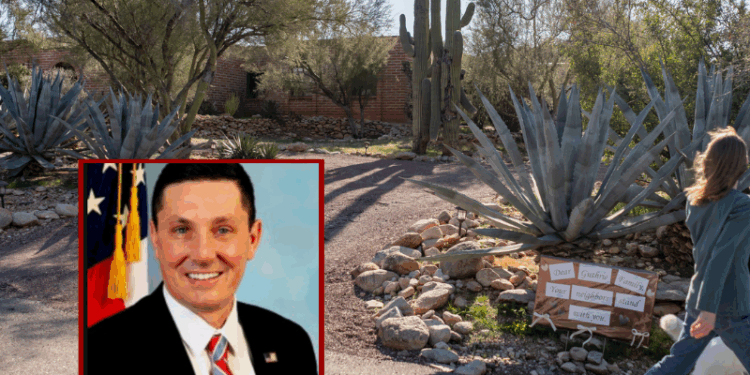 (L) Heith Janke - Special Agent in Charge - FBI Phoenix (Photo via: FBI) / (Background) A neighbor walks their dog in front of the house of Nancy Guthrie, NBC host Savannah Guthrie