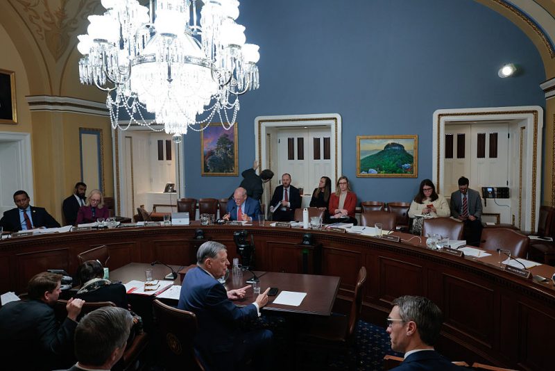 WASHINGTON, DC - FEBRUARY 02: House Appropriations Committee Chairman Tom Cole (R-OK) testifies during a House Rules Committee hearing to consider compromise budget legislation and contempt of Congress against Bill and Hillary Clinton at the U.S. Capitol on February 02, 2026 in Washington, DC. The House will take up compromise legislation that funds the Pentagon and other departments that passed the Senate last week but sets aside Department of Homeland Security money for two weeks. (Photo by Chip Somodevilla/Getty Images)