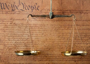 Scales in front of the constitution