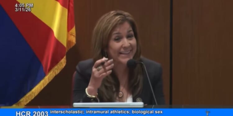 Arizona state Sen. Catherine Miranda sparred with women's sports advocate Kaylie Ray on March 11, 2026.