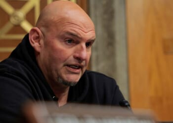 Sen. John Fetterman (D-PA) speaks during a confirmation hearing in the Dirksen Senate Office Building in Washington, DC on March 18, 2026.