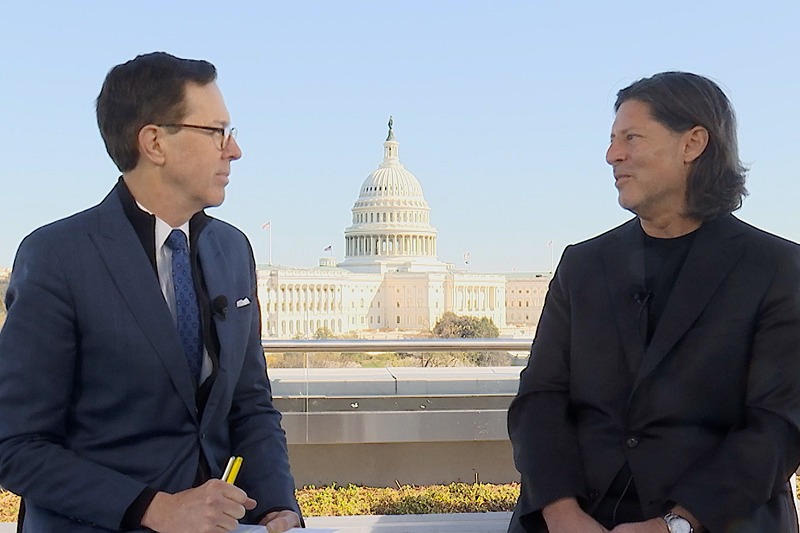 Marc Beckman with John Hines during 'Weekly briefing with John Hines"