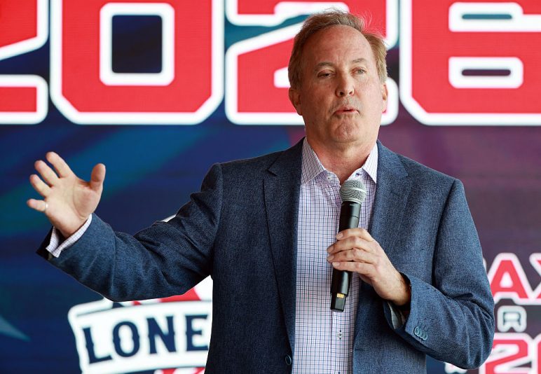 FORT WORTH, TEXAS - FEBRUARY 28: Texas Attorney General Ken Paxton campaigns as a Republican candidate for U.S. Senate at an event on February 28, 2026 in Fort Worth, Texas. Paxton will be running against Sen. John Cornyn (R-TX) and Rep Wesley Hunt (R-TX) for the Senate seat on the March 3rd primaries. (Photo by Richard Rodriguez/Getty Images)