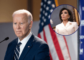 Jeanine Pirro in the Oval Office of the White House on May 28, 2025 in Washington, DC. (Photo by Andrew Harnik/Getty Images) / Former President Joe Biden speaks to a crowd during a fundraising event with the South Carolina Democratic Party at the Columbia Museum of Art on February 27, 2026 in Columbia, South Carolina. (Photo by Sean Rayford/Getty Images)