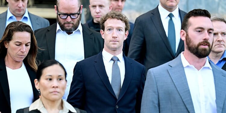 LOS ANGELES, CALIFORNIA - FEBRUARY 18: Meta CEO Mark Zuckerberg leaves the Los Angeles Superior Court after testifying on February 18, 2026 in Los Angeles, California. A 20-year-old California woman sued Meta and YouTube, accusing them of building addictive platforms that cause harm to children. (Photo by Wally Skalij/Getty Images)
