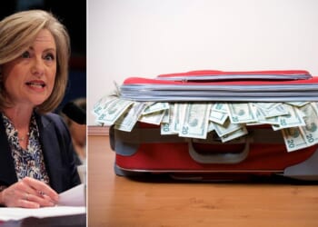 Minnesota State Rep. Kristin Robbins, left, who is running for governor in her state, testifies during a Jan. 7 hearing before the House Oversight and Government Reform Committee in Washington, D.C., Federal prosecutors filed charges against dozens of people in Minnesota, many from the area's Somali community, with stealing multiple billions of taxpayer dollars through fraudulent social services schemes. Robbins cited reports of hundreds of millions of dollars in cash being carried out of the state in suitcases through the Minneapolis-Saint Paul Airport.