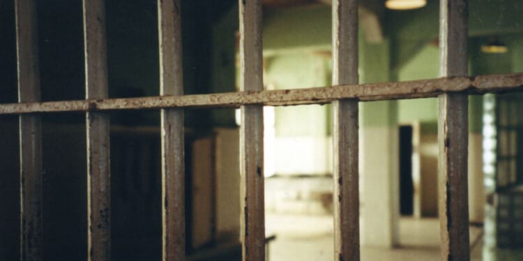Prison bars on Alcatraz Island.