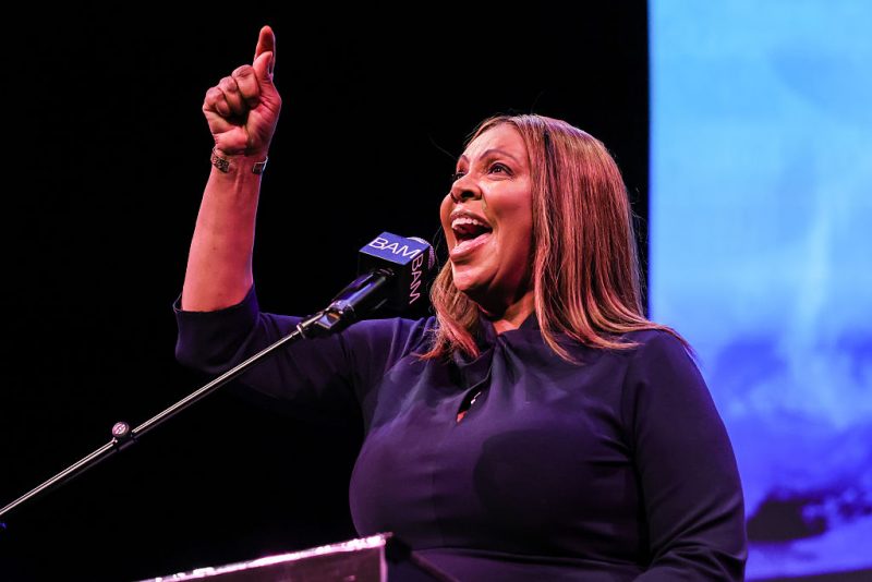 NEW YORK, NEW YORK - JANUARY 19: New York Attorney General Letitia James speaks at the 40th Annual Tribute To Dr. Martin Luther King, Jr. at the Brooklyn Academy of Music on January 19, 2026 in New York City. (Photo by Natasha Moustache/Getty Images)