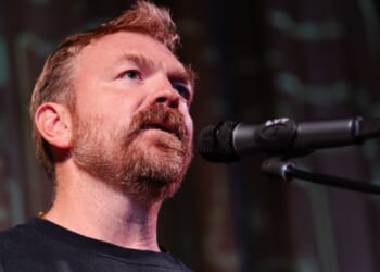 U.S. senatorial candidate Graham Platner, a Maine Democrat, is seen in an Oct. 22 file photo speaking at a town hall in Ogunquit, Maine.