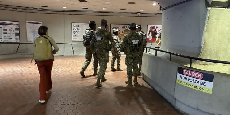 West Virginia National Guard members on patrol at Metro Center station, Washington, DC February 27, 2026