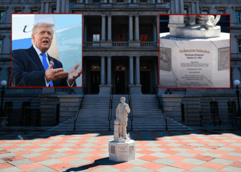 Toppled Baltimore statue re-erected on WH grounds – One America News Network