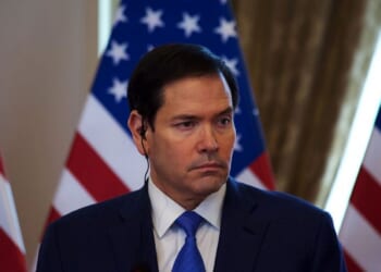 BRATISLAVA, SLOVAKIA - FEBRUARY 15: United States Secretary of State Marco Rubio makes a statement with Slovakian Prime Minister Robert Fico (not seen) on February 15, 2026 in Bratislava, Slovakia. Rubio was using the trip to discuss energy cooperation and bilateral issues, including NATO commitments, according to the U.S. State Department. (Photo by Zuzana Gogova/Getty Images)