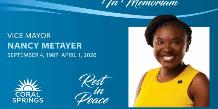 Memorial post for Coral Springs Vice Mayor Nancy Metayer Bowen (via: Coral Springs, Florida, Government; Facebook)