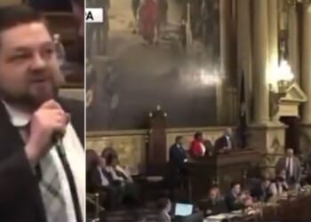 A Fox News segment showed video of Pennsylvania House Democrats withdrawing their motion to designate March Women's History Month after GOP representative Aaron Bernstine, left, proposed adding an amendment defining what a woman is.