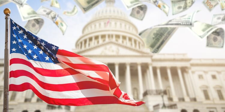 Capitol Building, Money, American Flag