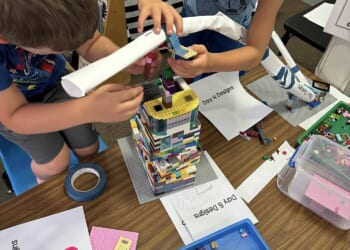 Kids building at Petrichor school.