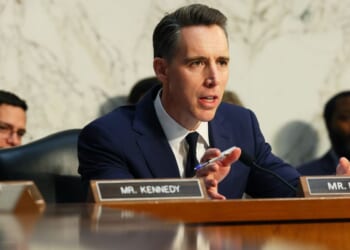 Sen. Josh Hawley speaks during a hearing on "Arctic Frost Accountability: Oversight of Telecommunications Carriers' Responses to Jack Smith's Witch Hunt" in the Hart Senate Office Building on Feb. 10, 2026, in Washington, D.C.